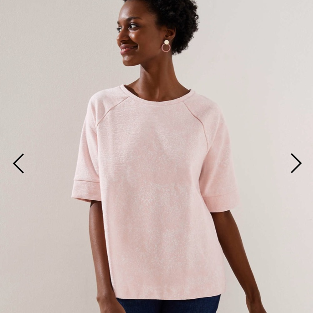 Loft floral jacquard raglan tee